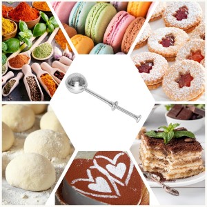 HULISEN Flour Duster for Baking, One-Handed Operation, 304 Stainless Steel Powdered Sugar Shaker Duster, Pick Up and Dust Flour Sifter, Gift Package