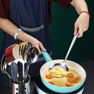 Stainless Steel Skimmer, Berglander Metal Strainer, Kitchen Cooking Skimmers For Non-Stick Cookware, Non-Stick And Heat Resistant, Dishwasher Safe, Easy to Clean