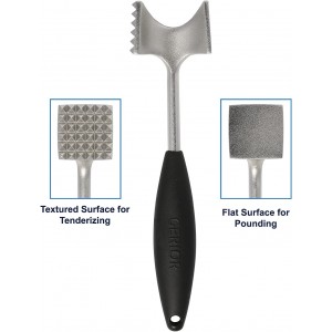 Cast Stainless Steel Meat Tenderizer - Heavy Duty Dishwasher Safe Hammer Mallet Tool & Chicken Pounder