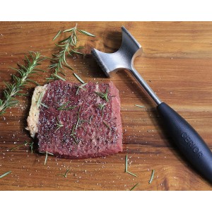 Cast Stainless Steel Meat Tenderizer - Heavy Duty Dishwasher Safe Hammer Mallet Tool & Chicken Pounder