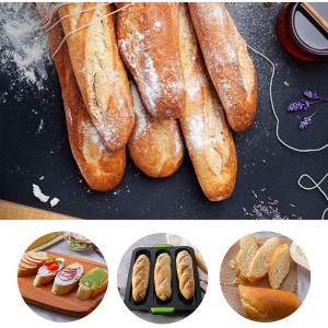 Silicone Baguette Pan,Nonstick 3 Wave Loaves French Toast Bread Baking Tray Bake Mold, Perforated Silicone Molds Loaf Pan, DIY Making Breadstick Cake Kitchen Baking Mould