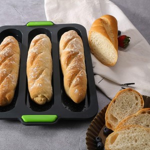 Silicone Baguette Pan,Nonstick 3 Wave Loaves French Toast Bread Baking Tray Bake Mold, Perforated Silicone Molds Loaf Pan, DIY Making Breadstick Cake Kitchen Baking Mould
