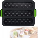 Silicone Baguette Pan,Nonstick 3 Wave Loaves French Toast Bread Baking Tray Bake Mold, Perforated Silicone Molds Loaf Pan, DIY Making Breadstick Cake Kitchen Baking Mould