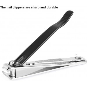 Large Nail Clippers Set,2 Pcs Premium Stainless Steel Fingernail & Toenail Clippers Curved Blade with Sharp and Sturdy Blade