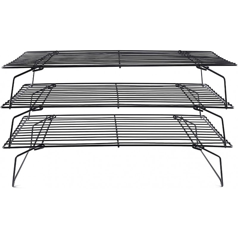 Cooling Rack, 3-Tier Stainless Steel Stackable Baking Cooking Cooling Racks for Cooling Roasting Grilling, Collapsible & Heavy Duty, Oven & Dishwasher Safe