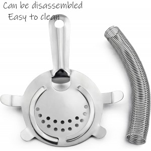WUWEOT 9 Pack Cocktail Strainer, 4-Prong Stainless Steel Bar Strainer, 6 Inches Silver Bar Tool Drink Strainer with 100 Wire Spring for Bartenders and Mixologists