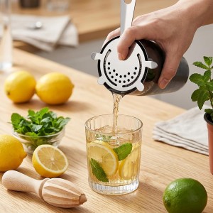 WUWEOT 9 Pack Cocktail Strainer, 4-Prong Stainless Steel Bar Strainer, 6 Inches Silver Bar Tool Drink Strainer with 100 Wire Spring for Bartenders and Mixologists