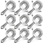WUWEOT 9 Pack Cocktail Strainer, 4-Prong Stainless Steel Bar Strainer, 6 Inches Silver Bar Tool Drink Strainer with 100 Wire Spring for Bartenders and Mixologists