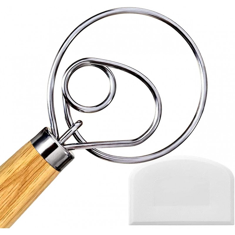 Danish Dough Whisk, Sourdough Tools For Bread Mixer, Dutch Style Bread Whisk For Sourdough Cooking Kitchen with Stainless Steel Danish Sourdough Whisks Bread Mixer 13