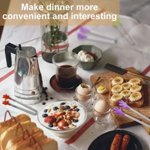 8PCS Silicone Mini Tongs, 5Inch Hand Shape Food Tongs, Colourful Small Kids Tongs for Serving Food, Ice Cube, fruits, Sugar, Barbecue by Sunenlyst (Palm sharp)