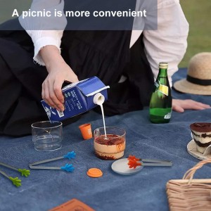 8PCS Silicone Mini Tongs, 5Inch Hand Shape Food Tongs, Colourful Small Kids Tongs for Serving Food, Ice Cube, fruits, Sugar, Barbecue by Sunenlyst (Palm sharp)