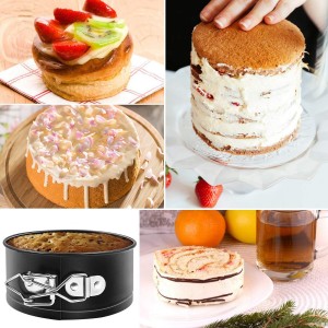 MASSUGAR Springform Pan 4 Pack 4-Inch Mini Cake Pan with 50 Pcs Parchment Paper Liners, Nonstick Leakproof Cheesecake Pan for Mini Cheesecakes Pizzas and Quiches