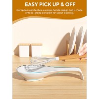 NJCharms Ceramic Spoon Rest for Stove Top, Porcelain Spoon Holder, Large Utensil Rest for Kitchen Counter, Spoon Rest for Spoon, Ladle, Spatula, Modern Farmhouse Kitchen Decor, 1 Pcs