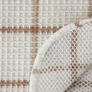 DII Scrubber Dishcloths Collection Windowpane Dishrag Set, 12x12, White/Stone Stripe, 6 Piece