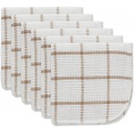 DII Scrubber Dishcloths Collection Windowpane Dishrag Set, 12x12, White/Stone Stripe, 6 Piece