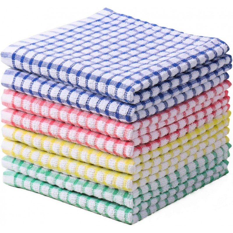 Oeleky Dish Cloths for Kitchen Washing Dishes, Super Absorbent Dish Rags, Cotton Kitchen Dish Towels Pack of 8, 12x12 Inches