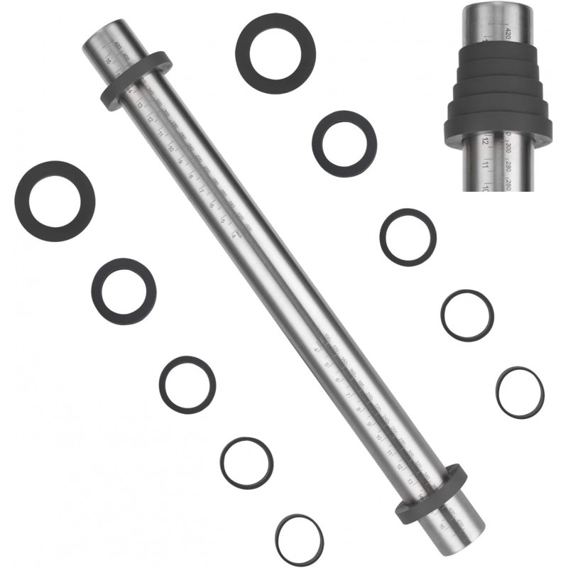 Adjustable Rolling Pin with Thickness Rings for Baking -Non Stick Stainless Steel Dough Roller Pin with Bands for Cookie,Wood,Wooden and Bread (Grey, 15.8 '')