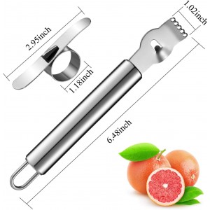 Mudder 4 Pieces Lemon Zester Grater, Stainless Steel Orange Peeler for Cocktails, Lemon Twist Peeler with Channel Knife, Ring Orange Opener, Knife Tool Kitchen Accessories for Kitchen Gadgets