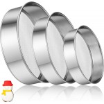 Patelai 3 Pcs Stainless Steel Round Flour Sifter Sieve Fine Mesh for Bake Decorate Cakes, Pies, Pastries, Cupcakes (6 Inch and 8 Inch 60 Mesh,7 Inch 40 Mesh)