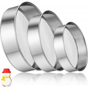 Patelai 3 Pcs Stainless Steel Round Flou...