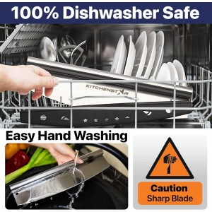 KitchenStar 18-Inch Pizza Cutter Rocker Blade - Sharp Stainless Steel Slicer Knife, Protective Cover, Dishwasher Safe, Extra Large - Commercial Pizza Oven Accessories