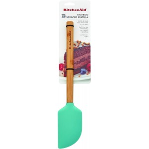 KitchenAid Universal Bamboo Handle Scraper Spatula, Aqua