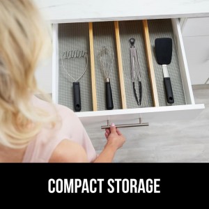 GORILLA GRIP Stainless Steel Heat Resistant Kitchen Tongs for Cooking, 9 + 12 Inch, Set of 2 BBQ Tong, Non Scratch Silicone Tip for Pan, Strong Grip, Grab Food, Toss Salad, Air Fryer, Pull Lock, Black