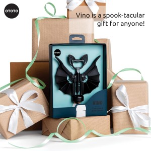 OTOTO Vino Spooky Bat 2-in-1 Wine & Beer Opener, Corkscrew & Bottle Opener - Goth Wine Accessories & Gifts for Wine Lovers
