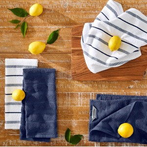 KitchenAid Albany Kitchen Towel 4-Pack Set, Blue Willow/White, 16