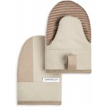 KitchenAid Beacon Two-Tone Non-Slip Mini Oven Mitt Set, Milkshake/Beige, 5.5