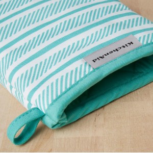 KitchenAid Albany Mini Oven Mitt 2-Pack Set, Aqua Sky, 5.5