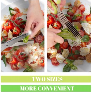 2-Pack Herb Scissors Set with 5 Blades & 3 Blades, Green Stainless Steel Kitchen Shears for Herbs, Veggies, Paper Shredding, with Cleaning Comb & Cover