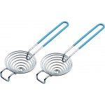 CAMKYDE Egg Separator Food Grade Stainless Steel Egg Yolk White Separation Tool, Set of 2 (Blue)