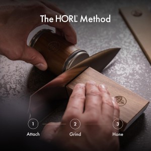 HORL 2 Walnut Rolling Knife Sharpener - Kitchen Knife Sharpener for Razor Sharp Edges - Diamond & Ceramic Knife Sharpening Kit - Professional Rolling Sharpener with 15° & 20° Angles - Made in Germany