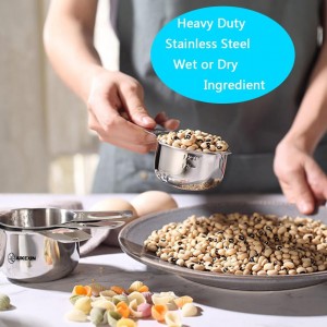 20-Piece Measuring Cups and Spoons Set, Nesting Stainless Steel Measuring Cups Spoons with Plastic Measuring Cup for Dry and Liquid Ingredients, Kitchen Cooking & Baking Gadgets