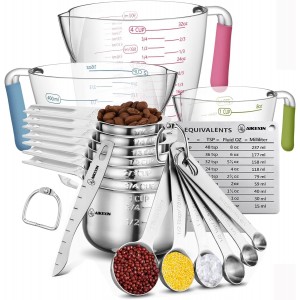 20-Piece Measuring Cups and Spoons Set, ...