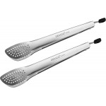 Devico Kitchen Tongs for Cooking, 2-Piece 12 inch 18/8 Stainless Steel Metal BBQ Grill Tongs with Lock