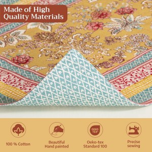 Maison d' Hermine Placemats Set of 4 100% Cotton Washable Cloth Place Mats Reusable Table Mats for Kitchen Dining Party Wedding Easter Decorations Spring/Summer (Marquise, 13