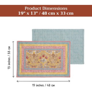 Maison d' Hermine Placemats Set of 4 100% Cotton Washable Cloth Place Mats Reusable Table Mats for Kitchen Dining Party Wedding Easter Decorations Spring/Summer (Marquise, 13