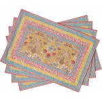 Maison d' Hermine Placemats Set of 4 100% Cotton Washable Cloth Place Mats Reusable Table Mats for Kitchen Dining Party Wedding Easter Decorations Spring/Summer (Marquise, 13