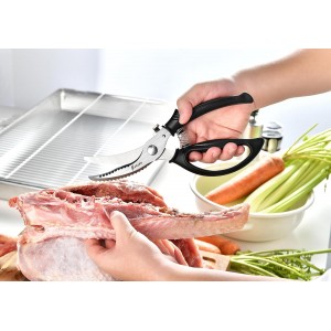 Heavy Duty Poultry Shears - Kitchen Scissors for Cutting Chicken, Poultry, Game, Meat - Chopping Vegetable - Spring Loaded