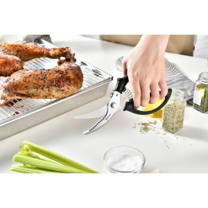 Heavy Duty Poultry Shears - Kitchen Scissors for Cutting Chicken, Poultry, Game, Meat - Chopping Vegetable - Spring Loaded