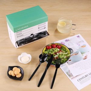 Plastic Fork Disposable Individually Packaged Forks Black 7-Inch Commercial Take Away Forks,Super Hard Mass Heavy Individually Wrapped Fork 100 PCS