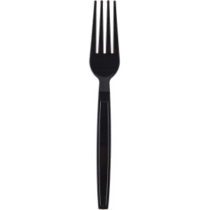 Plastic Fork Disposable Individually Packaged Forks Black 7-Inch Commercial Take Away Forks,Super Hard Mass Heavy Individually Wrapped Fork 100 PCS