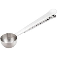 Restaurantware Restpresso 1 Tbsp Coffee Scoop 1 Multifunction Coffee Spoon - Built-In Clip For Measuring Ground Coffee Espresso Coffee Beans Protein Powder And More Stainless Steel Tea Spoon