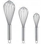 Whisks for Cooking, 3 Pack Stainless Steel Whisk for Blending, Whisking, Beating and Stirring, Enhanced Version Balloon Wire Whisk Set, 8