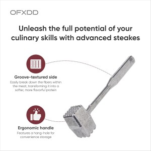 Large Food Hammer - Kitchen Professional Meat Tenderizer - Heavy Large Aluminum Tool Mallet for Meat