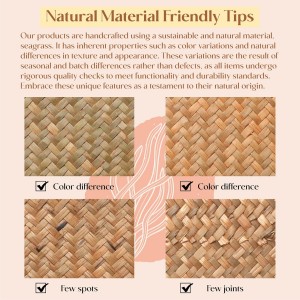 6 Pack Rectangular Woven Placemats, Rattan Wicker Table Mats, 17