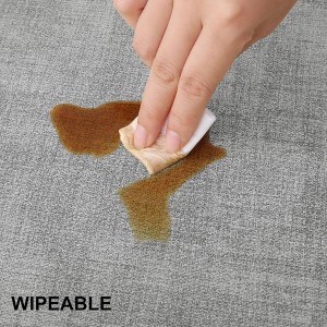 homing Faux Leather Heat Resistant Placemats 6 Packs, Waterproof Wipeable Dining Easter PU Place Mats for Indoor & Outdoor, Easy to Clean, Light Grey