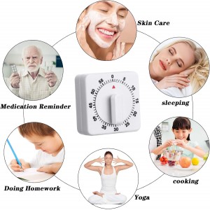 Weewooday 2 Pieces 60 Minute Visual Kitchen Timer Hour Mini Countdown Mechanical Timer Loud Voice for Kitchen, Homework, Exercise